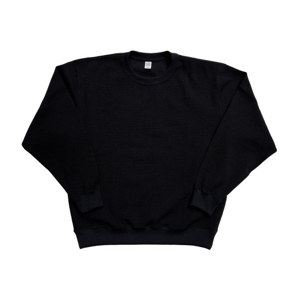 画像1: COMFORTABLE REASON " POLY WAFFLE SWEAT " - BLACK (1)