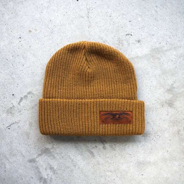 画像1: ANTIHERO " STOCK EAGLE LABEL CUFF BEANIE " - BROWN (1)