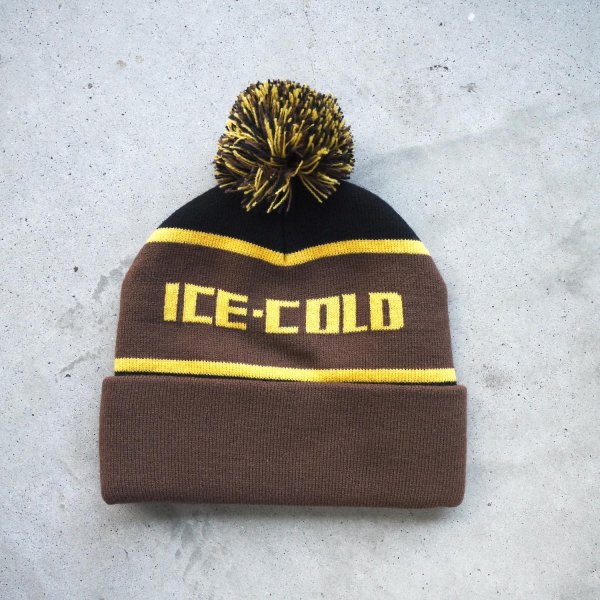 画像1: ANTIHERO " ICE COLD POM BEANIE " - BROWN / GOLD (1)