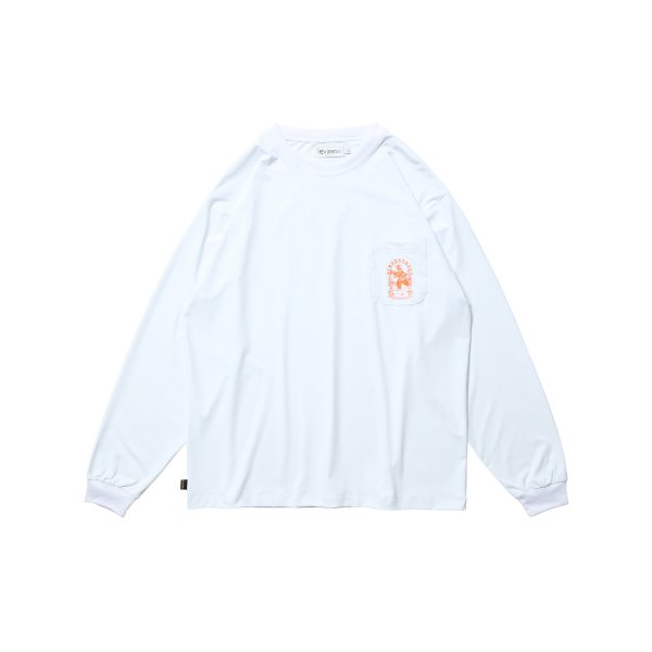 画像1: EVISEN  " EMBLEM POCKET TECH LS TEE " - WHITE (1)