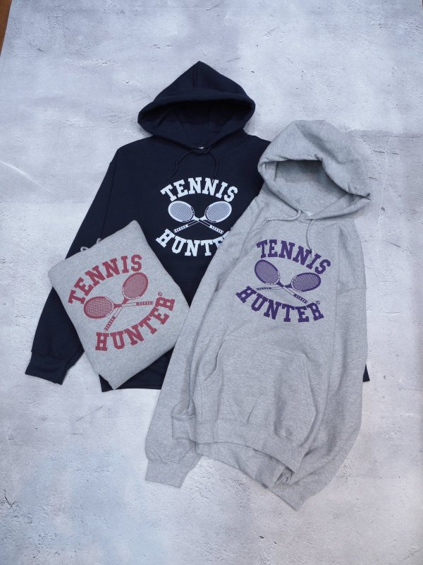 画像2: SAME OLD " TENNIS HUNTER HOODIE " - GRAY with MAROON (2)
