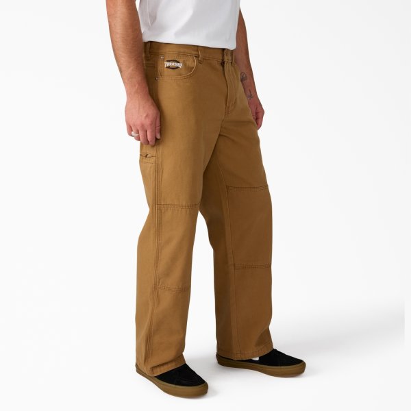 画像2: DICKIES x THRASHER / DOUBLE KNEE PANTS - BROWN (2)
