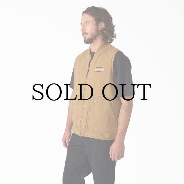 画像4: DICKIES x THRASHER / REVERSIBLE VEST- BROWN (4)
