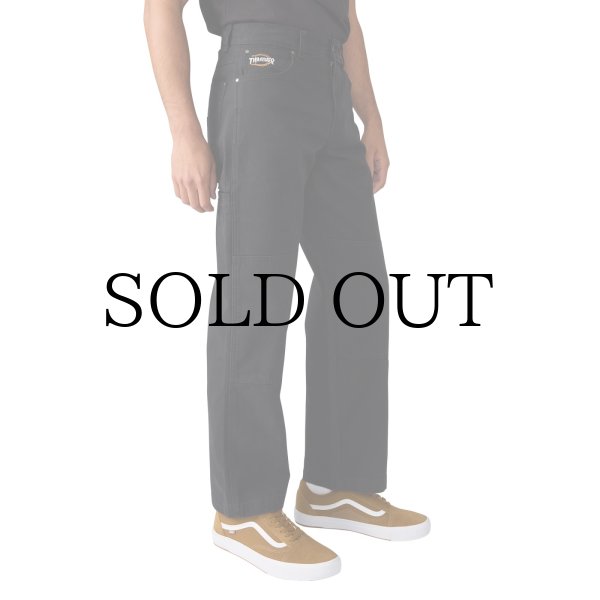 画像1: DICKIES x THRASHER / DOUBLE KNEE PANTS - BLACK (1)
