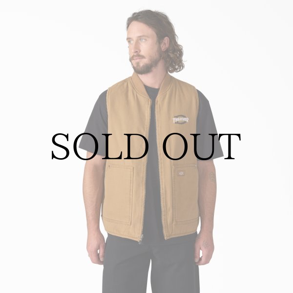 画像7: DICKIES x THRASHER / REVERSIBLE VEST- BROWN (7)