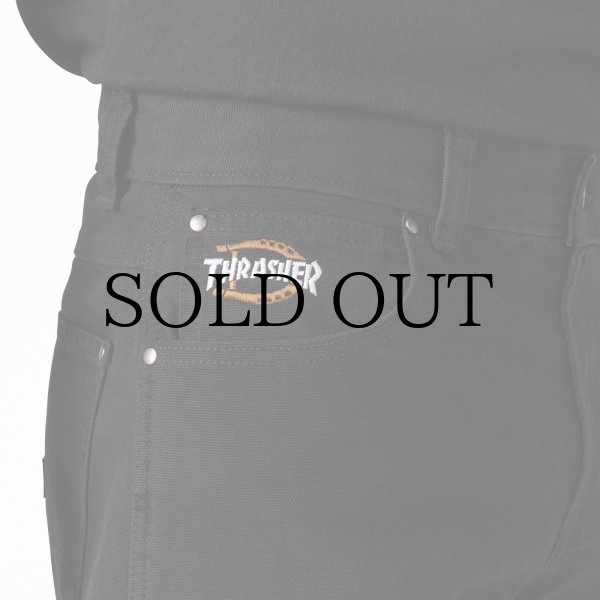 画像3: DICKIES x THRASHER / DOUBLE KNEE PANTS - BLACK (3)
