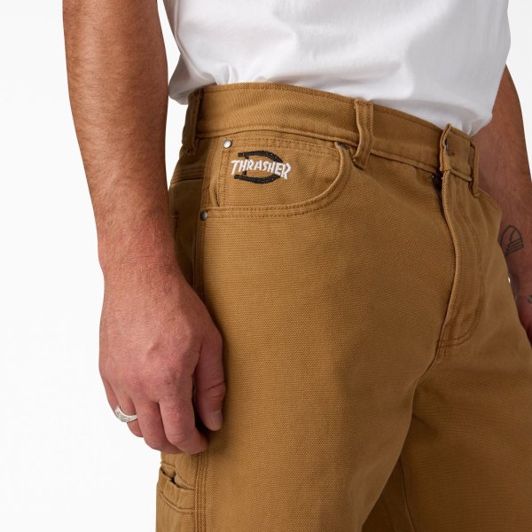 画像3: DICKIES x THRASHER / DOUBLE KNEE PANTS - BROWN (3)