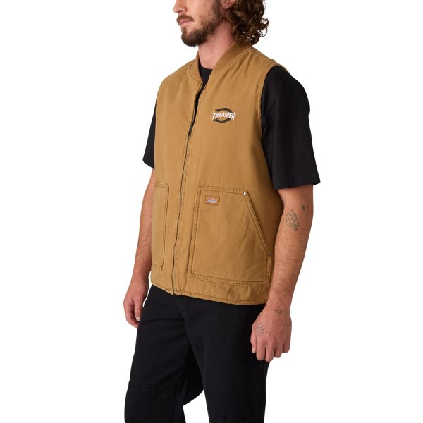 画像3: DICKIES x THRASHER / REVERSIBLE VEST- BROWN (3)