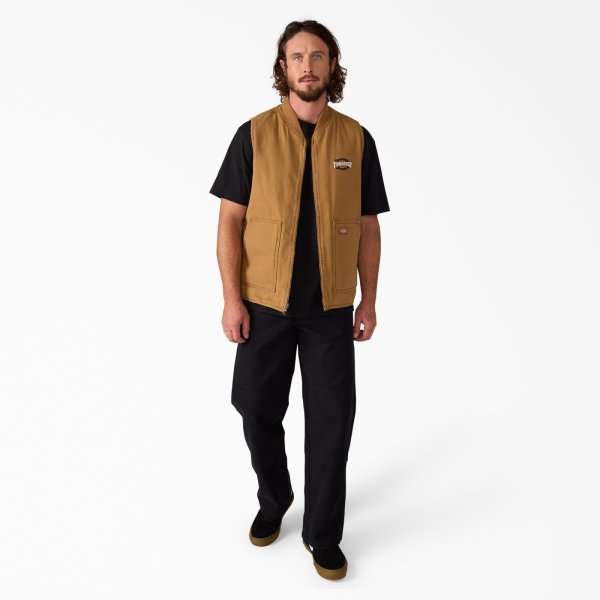 画像5: DICKIES x THRASHER / REVERSIBLE VEST- BROWN (5)