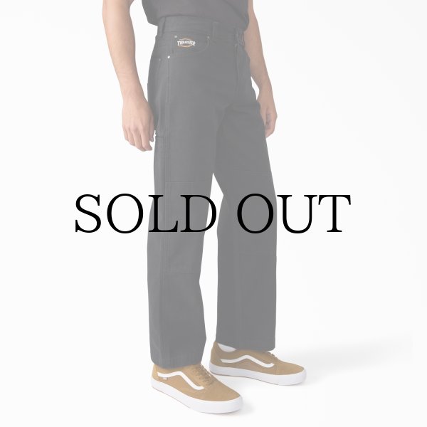 画像2: DICKIES x THRASHER / DOUBLE KNEE PANTS - BLACK (2)