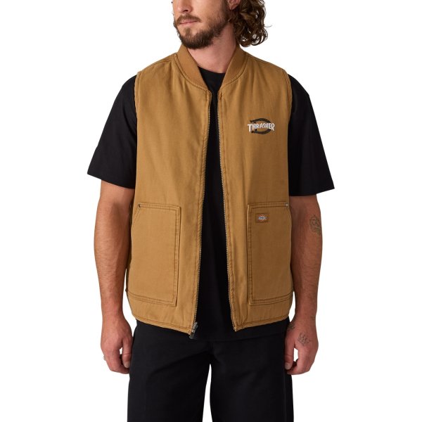 画像6: DICKIES x THRASHER / REVERSIBLE VEST- BROWN (6)