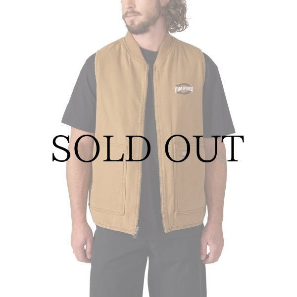 画像6: DICKIES x THRASHER / REVERSIBLE VEST- BROWN (6)