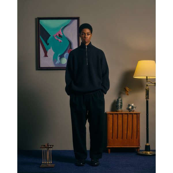 画像6: COMFORTABLE REASON " FLEECE BACK PANTS " - BLACK (6)