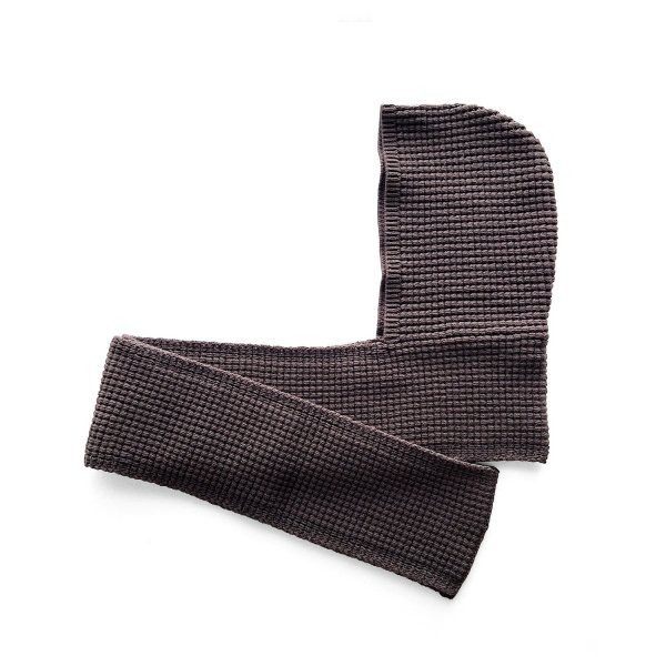 画像1: COMFORTABLE REASON " WAFFLE HOOD SCARF " - BROWN (1)