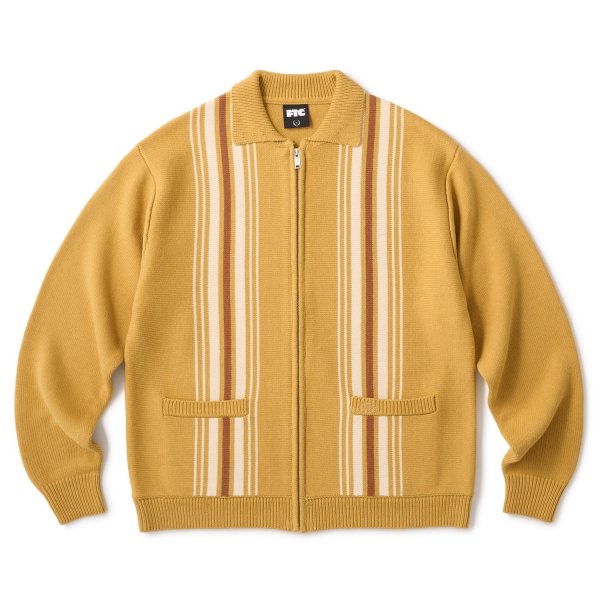 画像1: FTC " STRIPE ZIP UP KNIT CARDIGAN " - MUSTARD (1)