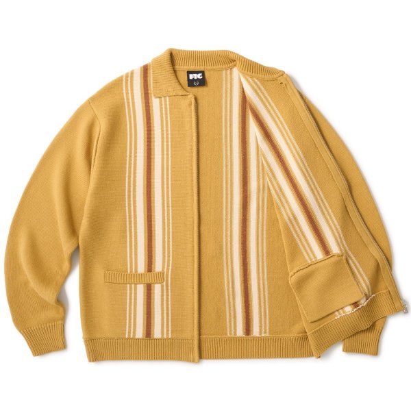 画像2: FTC " STRIPE ZIP UP KNIT CARDIGAN " - MUSTARD (2)