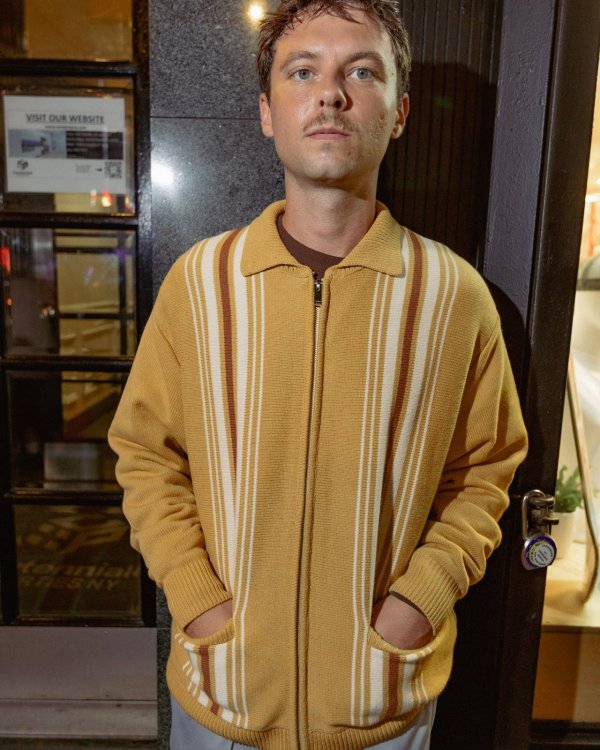 画像7: FTC " STRIPE ZIP UP KNIT CARDIGAN " - MUSTARD (7)