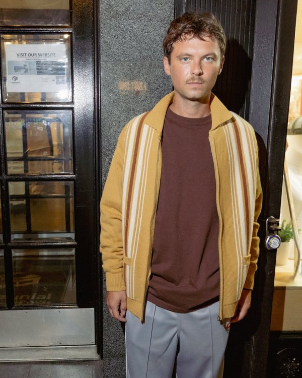 画像6: FTC " STRIPE ZIP UP KNIT CARDIGAN " - MUSTARD (6)