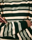 画像4: PASS~PORT " STRIPED ORGANIC KNIT SWEATER "- DARK JADE (4)