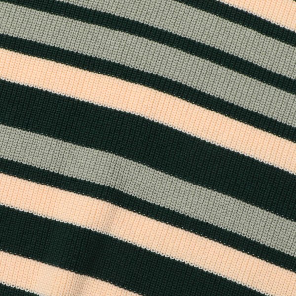 画像2: PASS~PORT " STRIPED ORGANIC KNIT SWEATER "- DARK JADE (2)