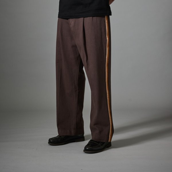 画像5: PASS~PORT.  " HERRINGBONE LEAGUES CLUB STRIPE PANT " - DARK BROWN (5)