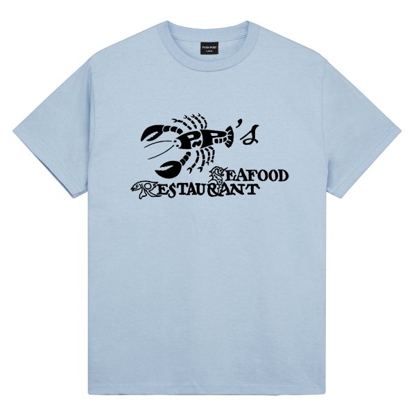 画像1: PASS~PORT " SEAFOOD STAFF TEE " - STONEWASH BLUE (1)