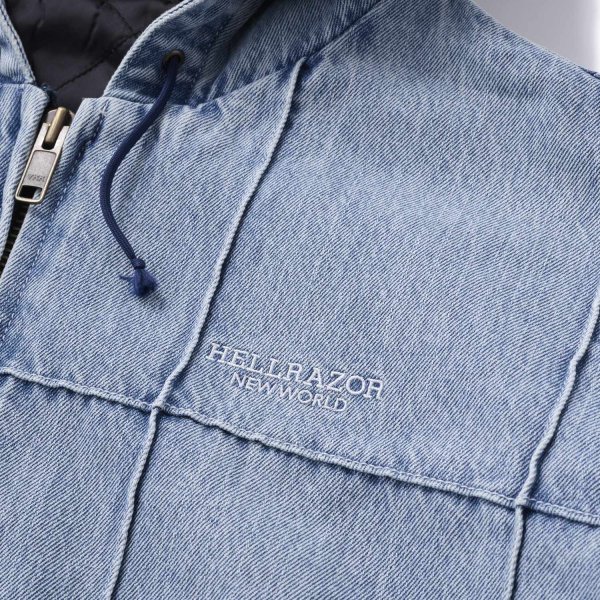 画像3: HELLRAZOR " BLOCK DENIM JACKET " - LIGHT INDIGO (3)