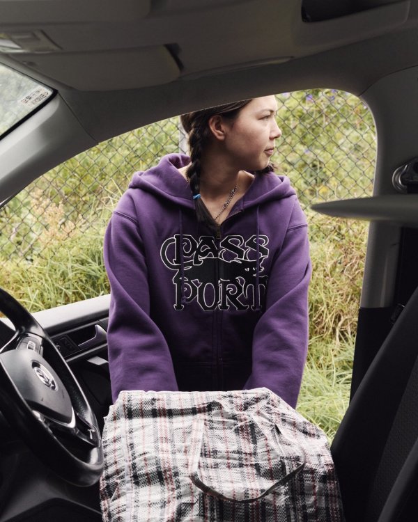 画像5: PASS~PORT " SLINKIN' ZIP HOODIE " - EGG PLANT (5)