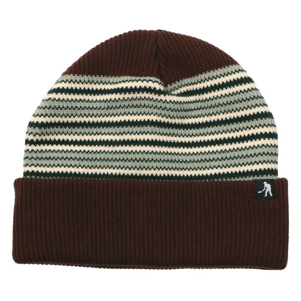 画像1: PASS~PORT.  " STRIPED ORGANIC KNIT BEANIE " - CHOC (1)