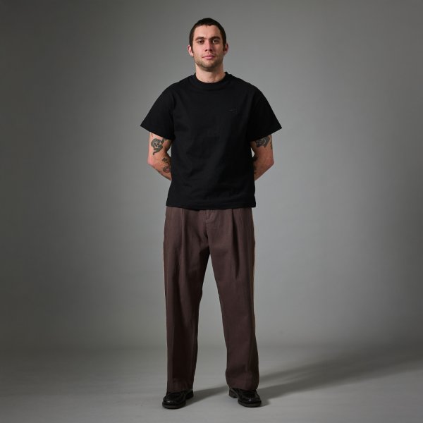 画像4: PASS~PORT.  " HERRINGBONE LEAGUES CLUB STRIPE PANT " - DARK BROWN (4)