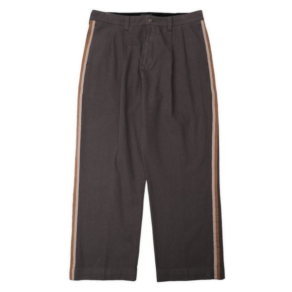画像1: PASS~PORT.  " HERRINGBONE LEAGUES CLUB STRIPE PANT " - DARK BROWN (1)