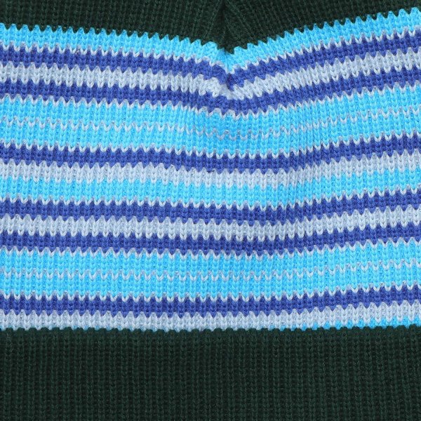 画像2: PASS~PORT.  " STRIPED ORGANIC KNIT BEANIE " - DARK JADE (2)