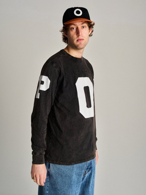 画像4: POP TRADING COMPANY " POP FOOTBALL LONGSLEEVE T-SHIRT " -  BLACK (4)