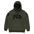 画像1: POP TRADING COMPANY " POP ARCH HOODED SWEAT " - DUFFEL GREEN (1)
