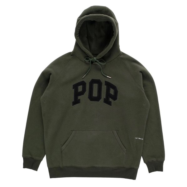 画像1: POP TRADING COMPANY " POP ARCH HOODED SWEAT " - DUFFEL GREEN (1)