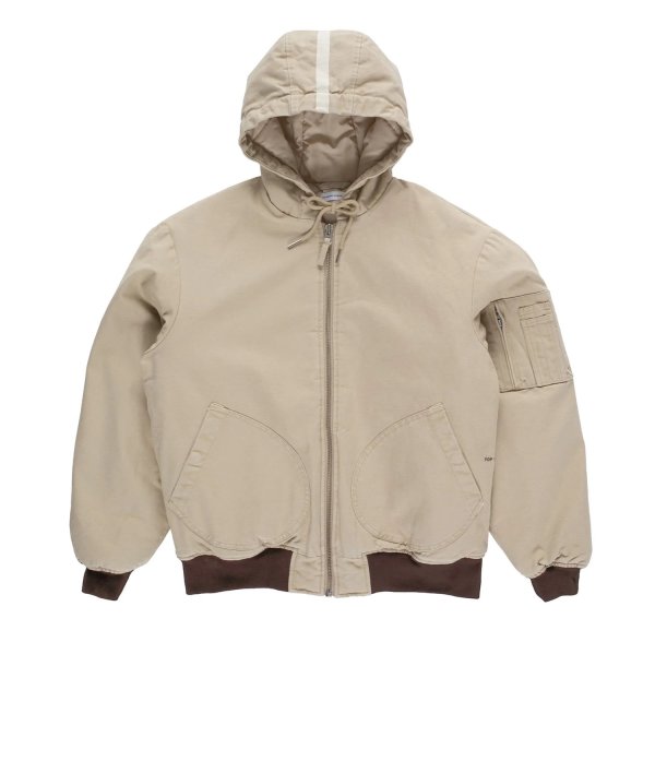 画像1: POP TRADING COMPANY " POP HOODED FLIGHT JACKET " - WHITE PEPPER  (1)