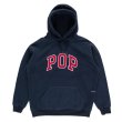 画像1: POP TRADING COMPANY " POP ARCH HOODED SWEAT " - NAVY (1)