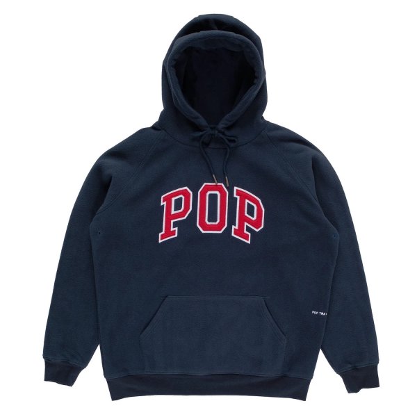 画像1: POP TRADING COMPANY " POP ARCH HOODED SWEAT " - NAVY (1)