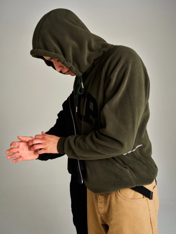 画像4: POP TRADING COMPANY " POP ARCH HOODED SWEAT " - DUFFEL GREEN (4)