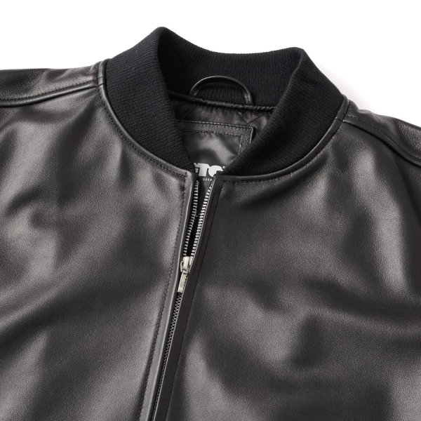 画像4: FTC " LEATHER ZIP VARSITY JACKET " - BLACK (4)