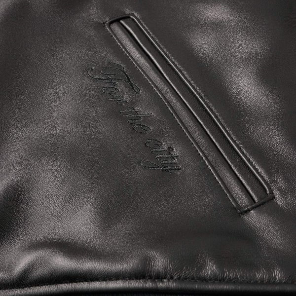 画像6: FTC " LEATHER ZIP VARSITY JACKET " - BLACK (6)