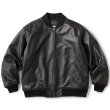 画像1: FTC " LEATHER ZIP VARSITY JACKET " - BLACK (1)