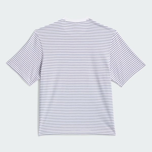 画像2: ADIDAS " YARN-DYED TEE " - WHITE / D BLUE (2)