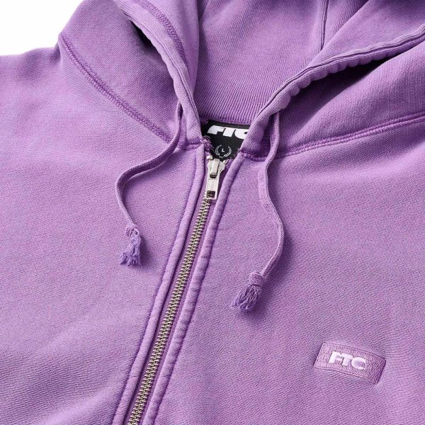 画像2: FTC " PIGMENT DYED BOX LOGO ZIP UP HOODY " - PURPLE (2)