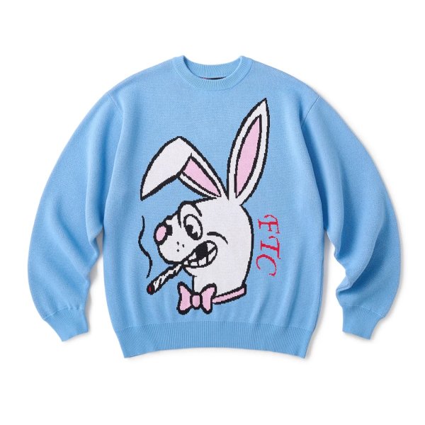 画像1: FTC " SMOKING RABBIT SWEATER " - LIGHT BLUE (1)