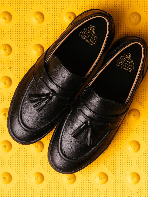 画像8: LAST RESORT AB " VM005 LOAFER  " - OSTRITCH BLACK / BLACK (8)