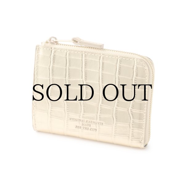 画像2: FTC " CROC LEATHER COMPACT WALLET " - GOLD (2)