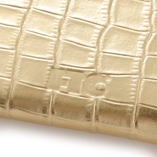 画像3: FTC " CROC LEATHER COMPACT WALLET " - GOLD (3)