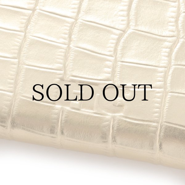 画像3: FTC " CROC LEATHER COMPACT WALLET " - GOLD (3)