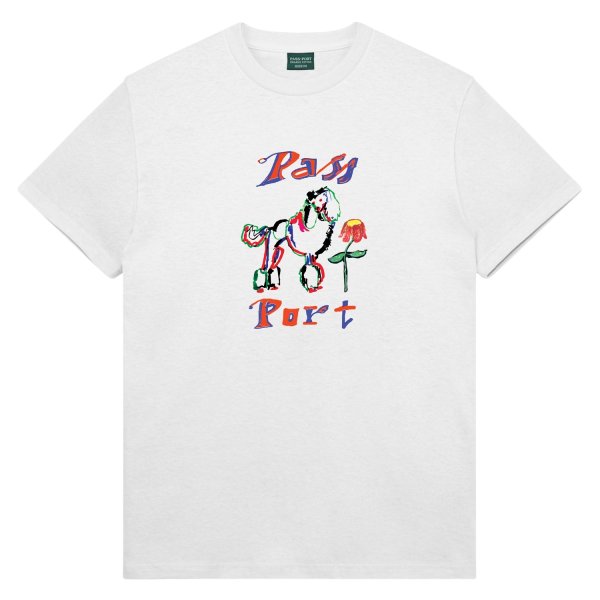 画像1: PASS~PORT " POODLE ORGANIC TEE " - WHITE (1)
